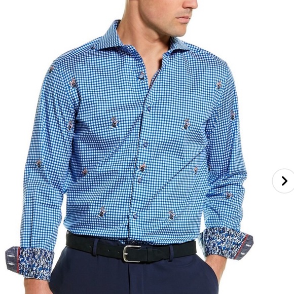 ROBERT GRAHAM MEN'S PIT STOP GINGHAM PINUP GIRLS SPORT SHIRT - Picture 2 of 10